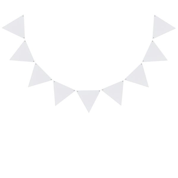 EULENSCHNITT WIMPEL HOLZANHÄNGER WEISS