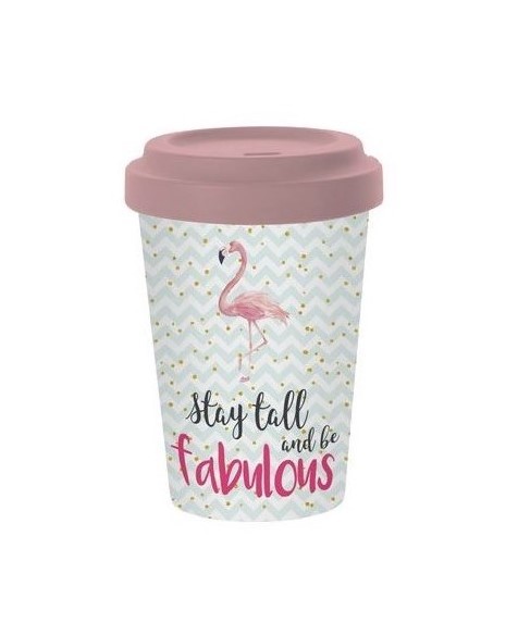 PPD BAMBUS COFFEE-TO-GO BECHER FLAMINGO "STAY TALL AND BE FABULOUS"